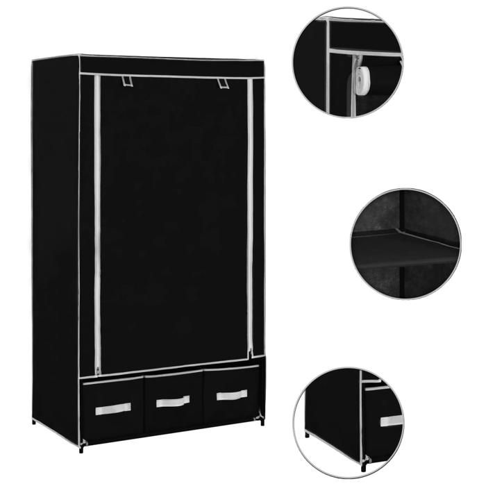 VidaXL Garde-robe Penderie Armoire de Rangement Stockage Vêtements Meuble de Rangement Organisateur Chambre à Coucher 282457