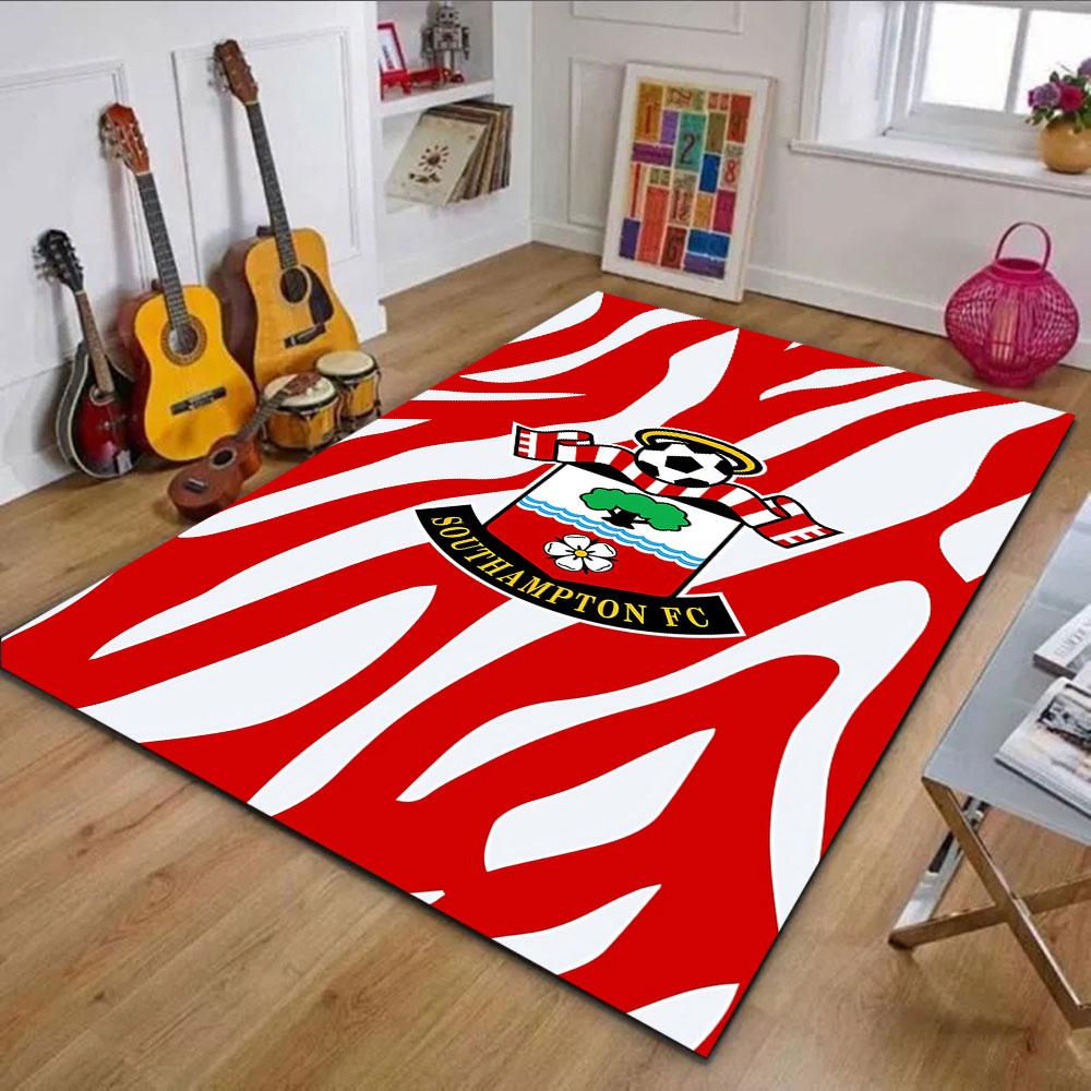 Southampton FC Red Zebra Pattern Patterned carpet, non slip mat suitable for living room and bedroom sofas