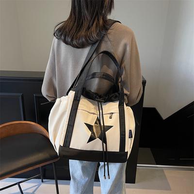 Canvas Cloth Bag, New Large-capacity Anti-splashing Fabric Messenger Bag, Student Class Commuting Shoulder Bag Leisure Advanced
