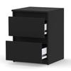 Black Bedside Cabinet 40Cm 2 Drawers Large High Bedside Table Nakastlik Loft