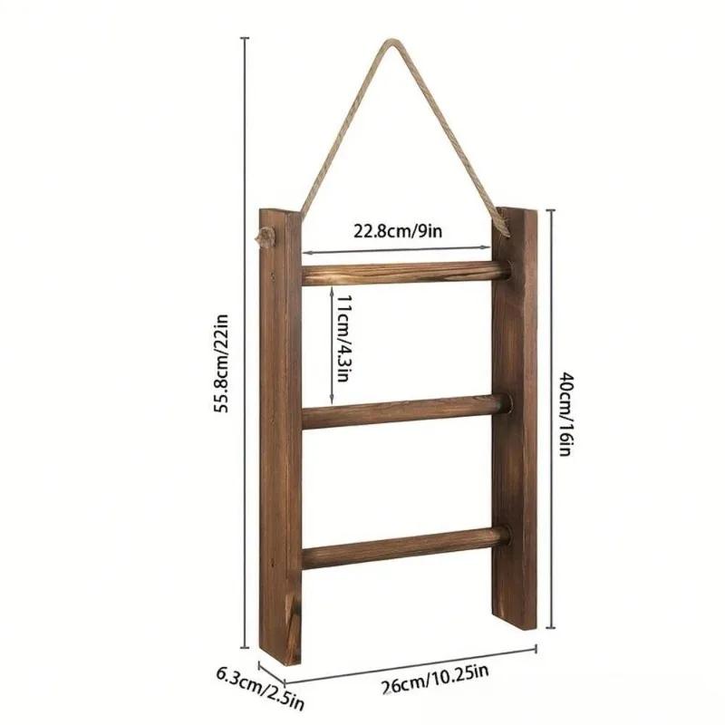 Vintage Wall Towel Rack Wooden Towels Holder Floating Bathroom Towels Racks Modern Hanging Towel Holders Bathrooms Accessories