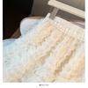 Korean Ballet-Inspired High-Waisted Ruffled Mesh A-Line Layered Skirt for Women, Autumn 2025