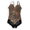 Leopard Print Body Shaper: Push-up Bra & Tummy Control Waist Cincher with Adjustable Straps