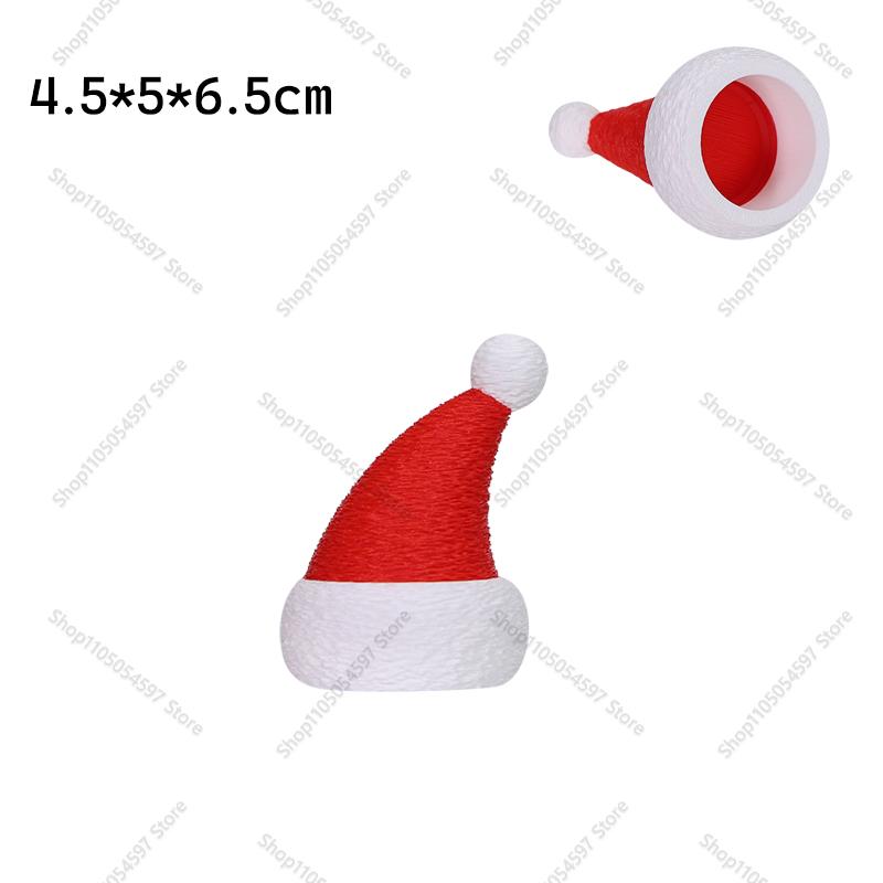 

Рождественская шапка Санты, напечатанная на 3D-принтере, для винных/алкогольных бутылок, украшение, домашний рождественский декор, подарок 1pcs
