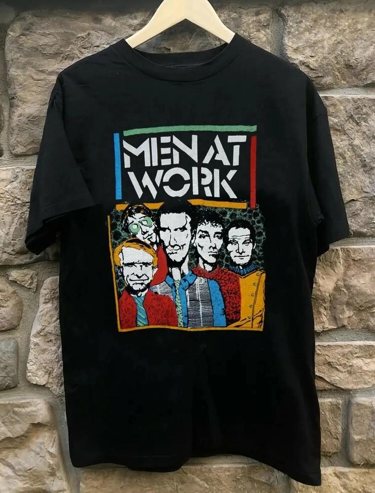 

Men at Work Gift For Family Black TShirt Cotton All Size S345XL KK380 Unisex T-Shirt XL