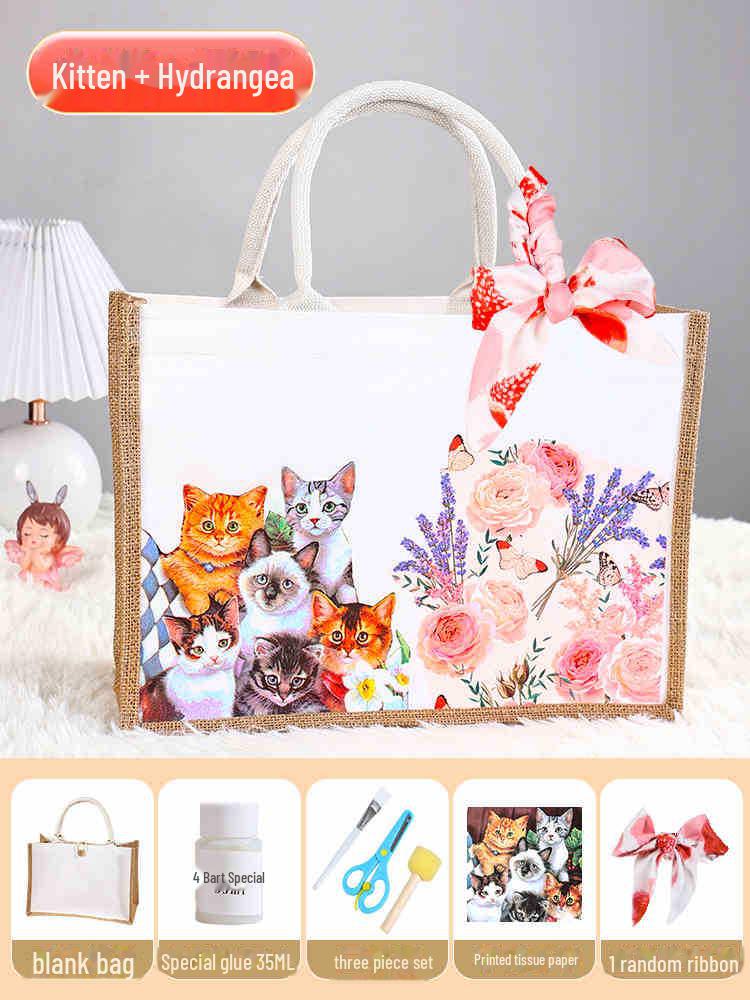 "Handmade Butterfly Canvas Gift Bag for Teacher’s Day and Creative Events"