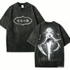 Land of The Lustrous Diamond Graphic T Shirt Houseki No Kuni Japanese Text Vintage Washed Short Sleeve Crew Neck Unisex Manga Streetwear Tops Tees
