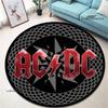 3D Rock Band AC/DC Retro Printed Round Carpet Bedroom Beautiful Carpet Non -slip Door Pad Floor Mats Area Rug Birthday Gift