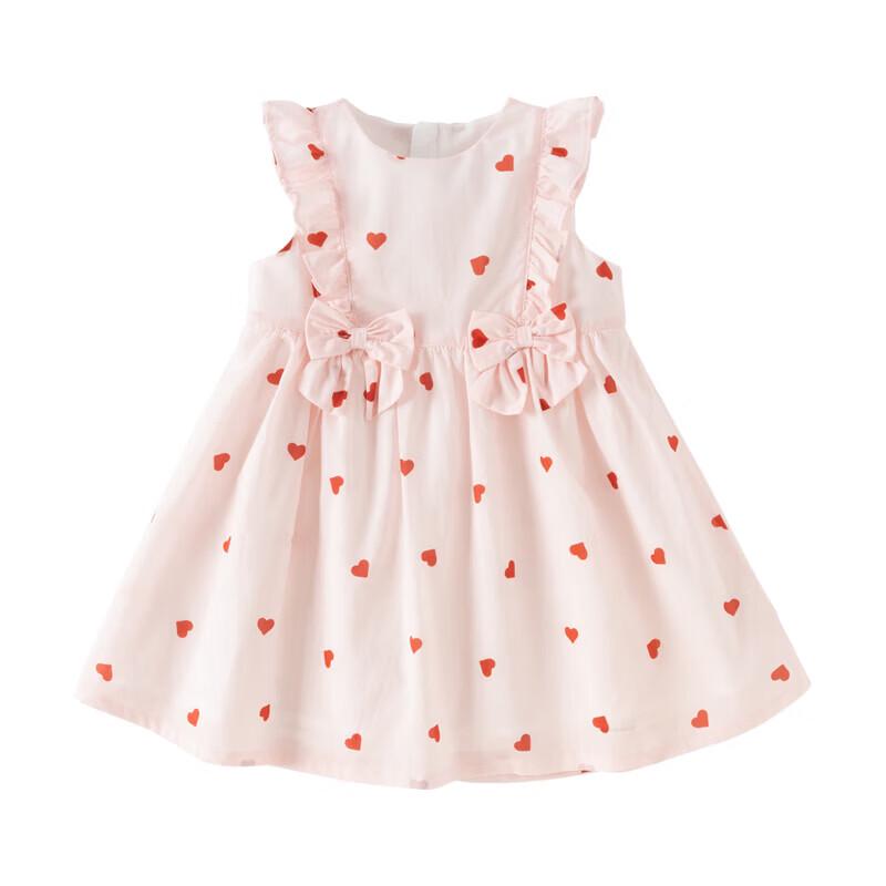DAVE&BELLA Girls' Heart Print Summer Dress