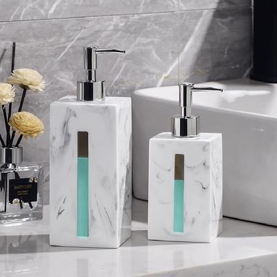 400ML/700ML Emülsiyon Şişesi Plastik El Dezenfektanı Şişesi Mermer Desenli Emülsiyon Şişesi Ev Banyo Dekorasyon Aksesuarları