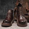 Men's Retro High-Top Martin Boots – Lightweight, Breathable, British Style Motorcycle and Work Boots for Autumn/Winter.