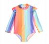 Girls' Swimsuit Color Stripes Uv Upf50+ 110 For Summer