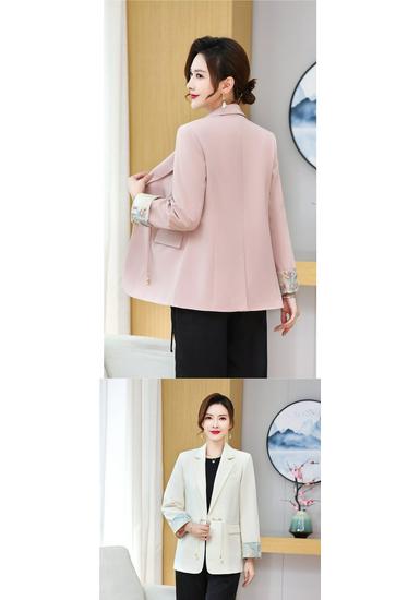 Herbstkleidung für Mama: Kurze einfarbige Anzugjacke für Damen für mittleres und älteres Alter - Leichter Frühjahrs-/Herbststil
