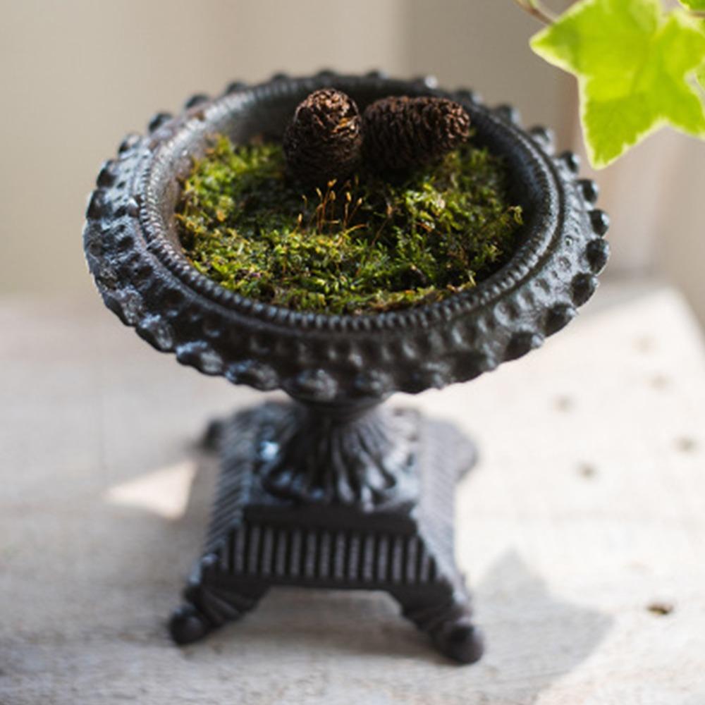 5.12in Vintage Pillar Candle Stand Iron Ornate Iron Candlestick  Fireplace Mantel Decor