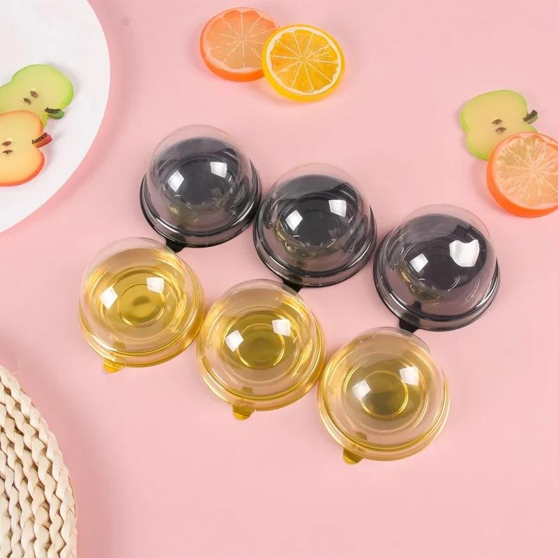 Dessert Gift Packaging Boxes 50Pcs Food Grade Plastic Egg Yolk Pastry Containers for Home Baking Gifting Party Supplies