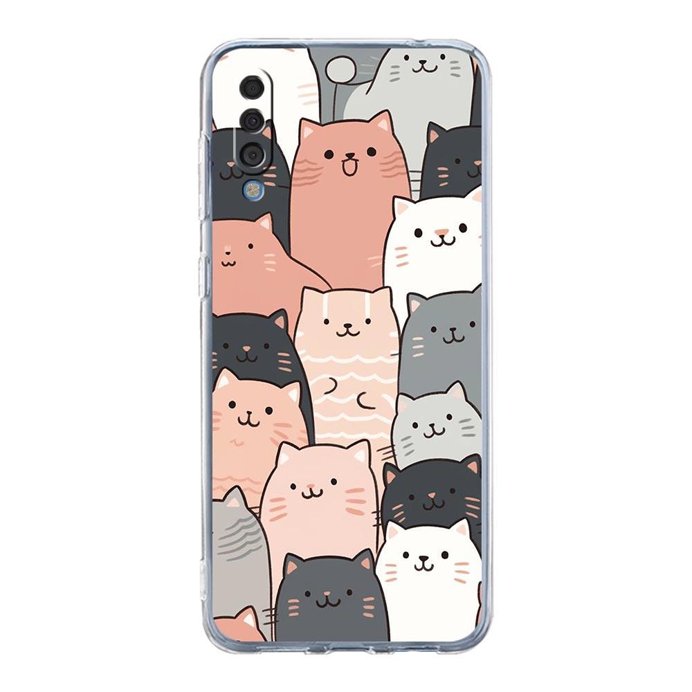 Cat-Printed Phone Case For Samsung A14 5G A12 A22 A32 A34 A42 A52 A54 A50 A70 A30 A40 A20E A10S A20S A02S A04S Silicone Cover