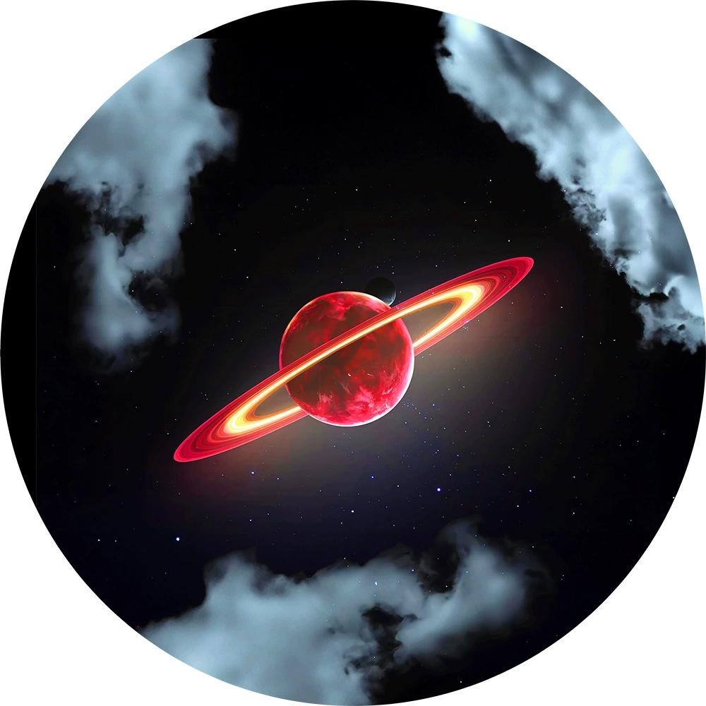 Space Circular Carpet Galaxy Nebula Planet Rug Living Room Bedroom Warm Wear-resistant Anti Slip Pad Home Decoration