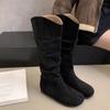 Women's Knee High Boots Autumn 2026 Fashion Round Toe Shoes Classics Women Retro Comfortable Anti Slip Flat Shoes Botas Mujer