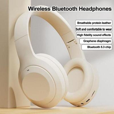 Bluetooth Headset Type-C Charging Active Noise Cancelling Over Ear Audio Wireless Headphones for Music Play TF Card Support