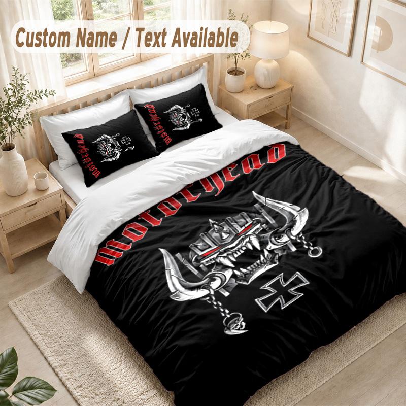 Set Biancheria da Letto Motorhead, 1 Copripiumino & 2 Federe Morbido Confortevole Camera da Letto Tessile per la Casa Decorazione