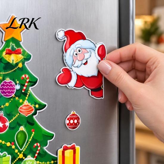Festive Kitchen Accessories Christmas Fridge Magnets, Soft Magnetic Santa & Tree Stickers, Reusable Waterproof Decals Holiday Magnet Ornaments