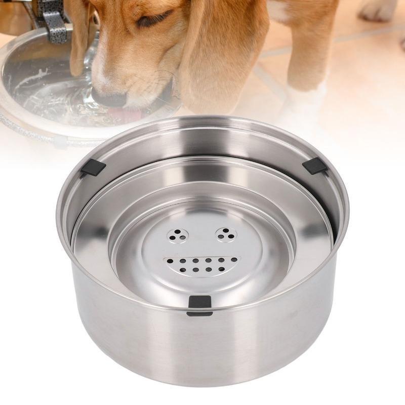 Food Safe Metal Floating Dog Bowl Large Capacity Anti Splash Large Capacity Dog Water Bowl Round Shaped Anti Overflow