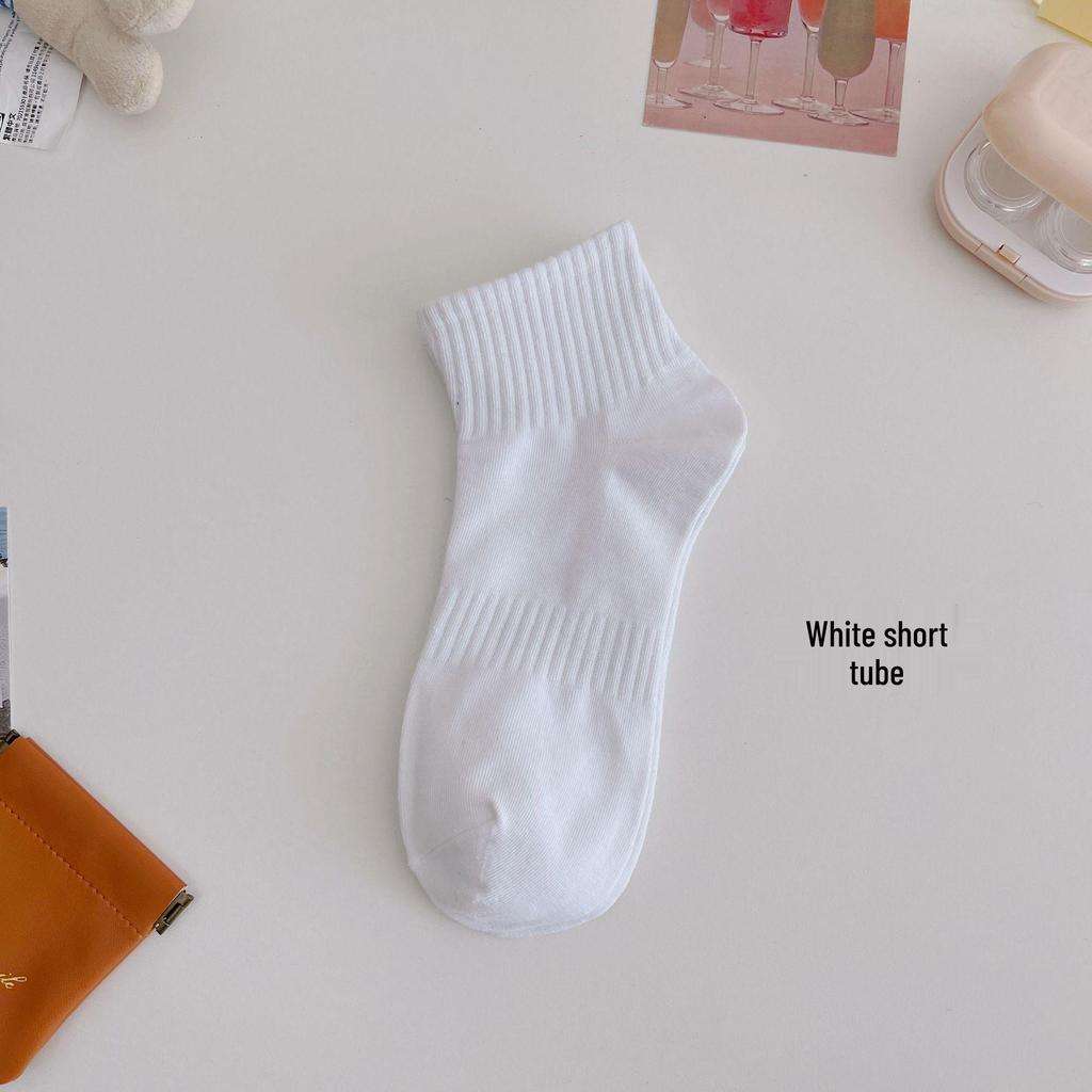 Women's Mid-Calf Cotton Sports Socks: Breathable, Sweat-Absorbent, Non-Slip, Waist-Tightening - Perfect for Spring and Autumn