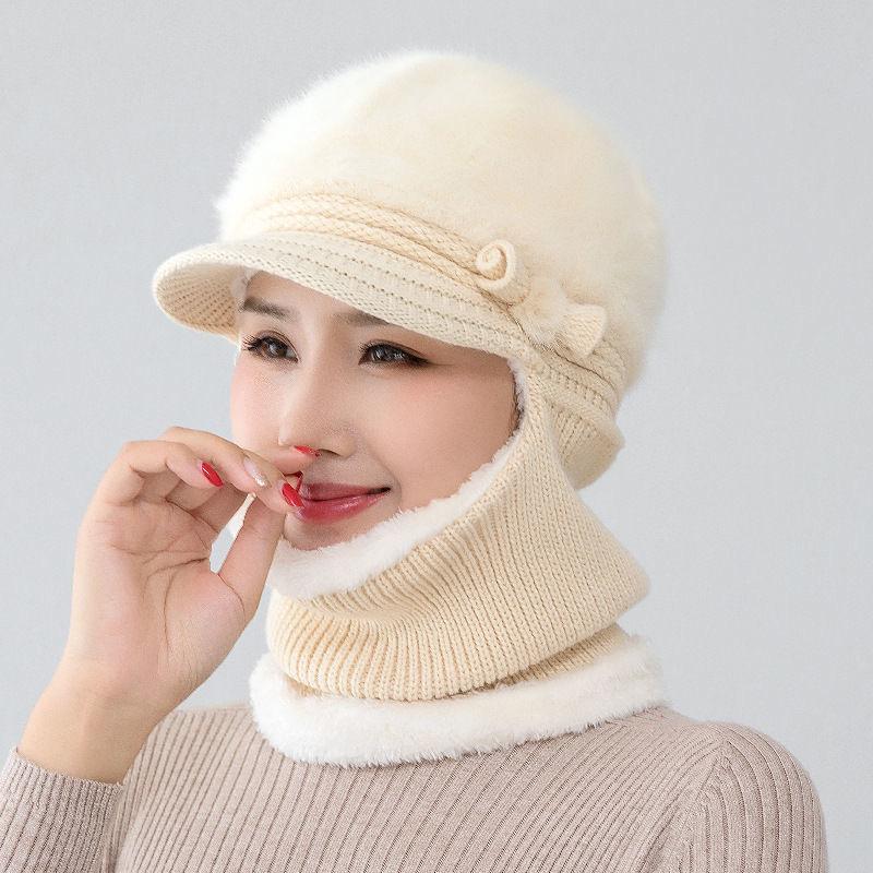 New Female Winter Hats Fur Lined Keep Warm Hats For Women Windproof Coldproof Thicken Balaclava Cap