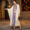Gold Multi-layer Lotus Leaf Sleeve Positioning Sequin Embroidery Light Luxury Robe Muslim Dress