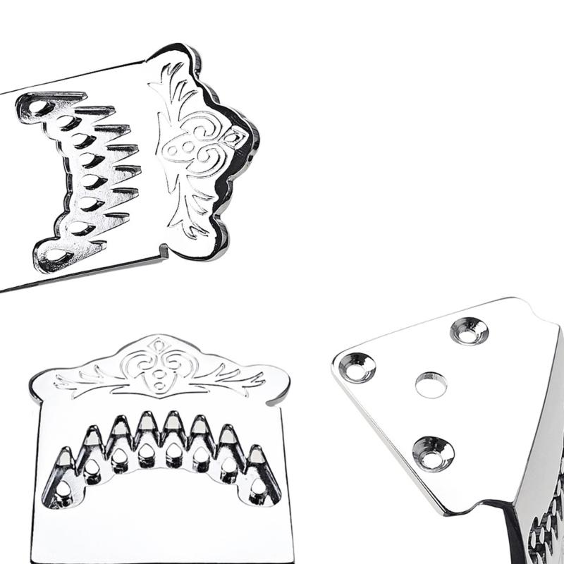 Not Easy To Damage Alloy Mandolin Tailpiece Musical Instrument Replacement with Mounting Screws for 8 String Mandolins