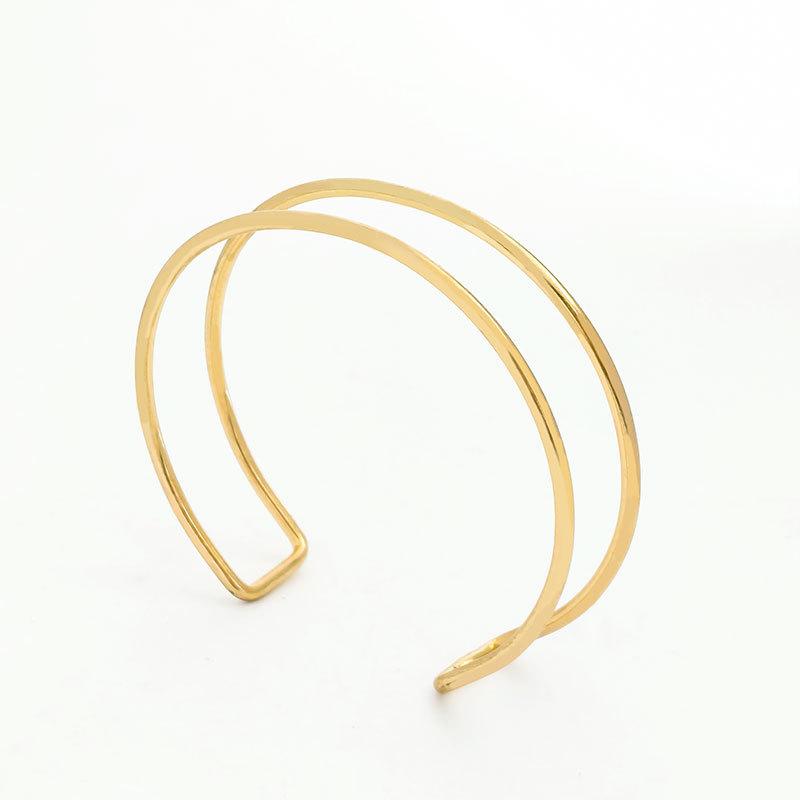 Trendy Exaggeration Hollowed-out Multiple Layers Cross Personalized Arm Ring Adjustable Opening Bangles for Women Ewellery Gifts