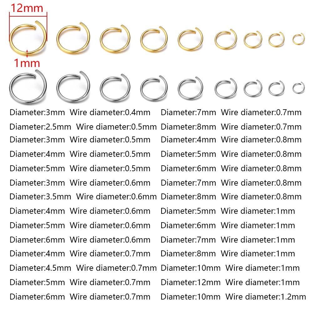 100-200pcs 3-8mm Gold Stainless Steel Open Jump Rings Split Rings Connectors For DIY Necklace Jewelry Finding Making Accessories