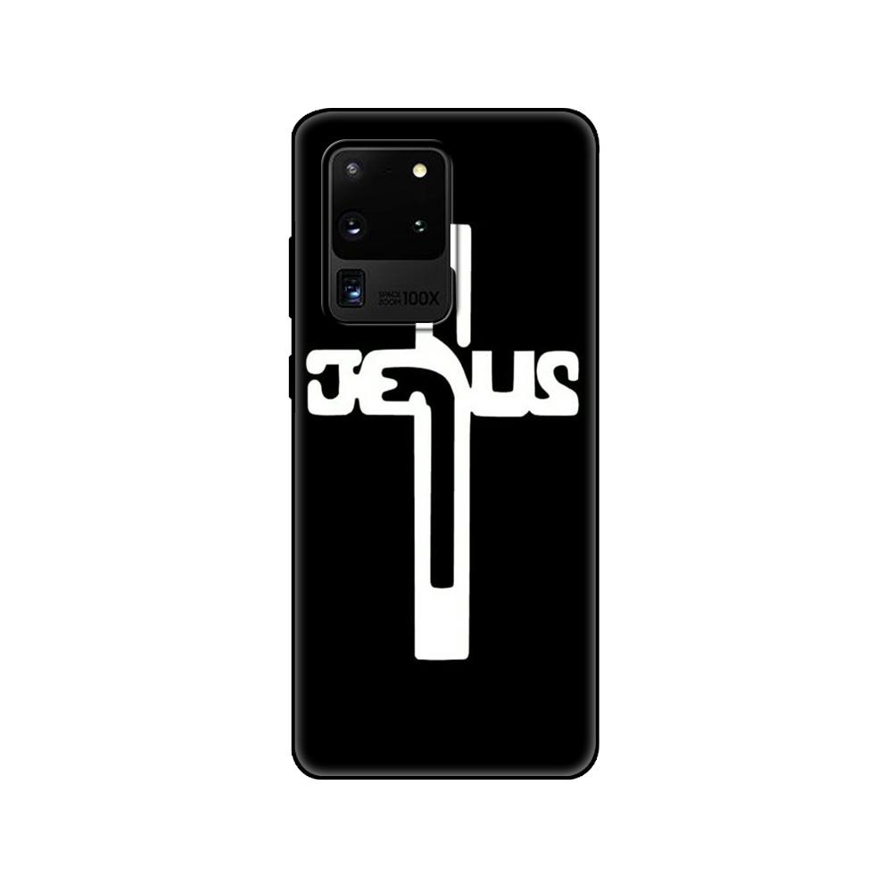Black tpu Case For Samsung galaxy S20 /S20 PLUS/S20 ultra/S20+ /S20FE back cover  Faith Christian Religious Jesus text art