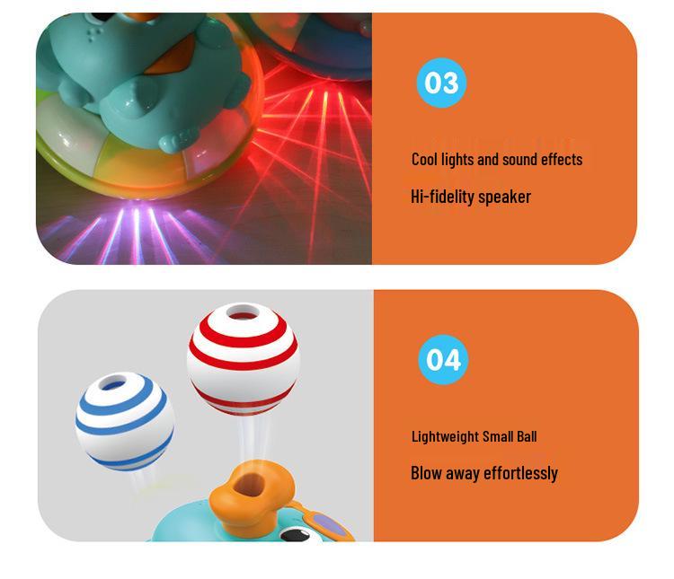 Electric Frog & Elephant Music Toy Set: Hovering Ball and Light-Up Features