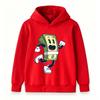 Kids Boys Girls Pullover Hoodie, Retro Cartoon Running Dollar Bill Character Print Casual Long Sleeve Hooded Sweatshirt for Daily Wear and Outdoor