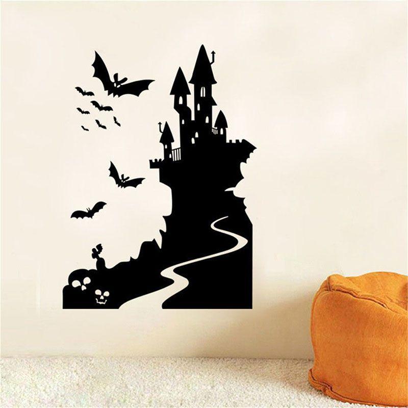 Halloween Diy Wall Stickers Window Vinyl Pumpkin Witch Decal Decor Artremoveable