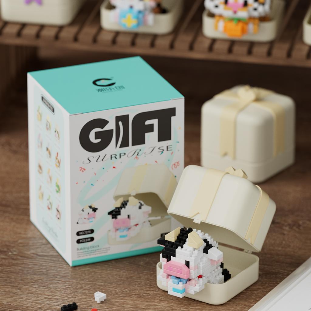 Animal Gift Box Series Desktop Decoration Holiday Gift-Halloween/Thanksgiving/Christmas Gift