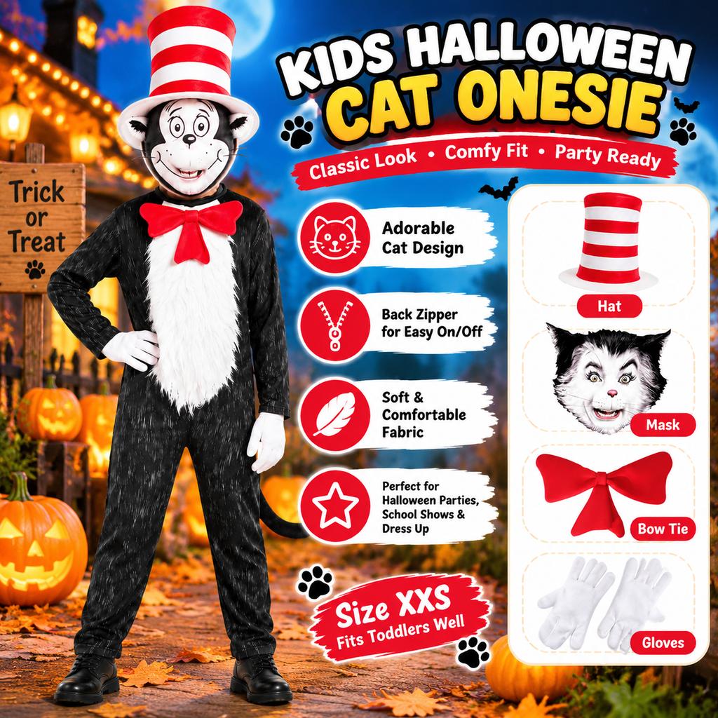 Kids Halloween Cat Onesie