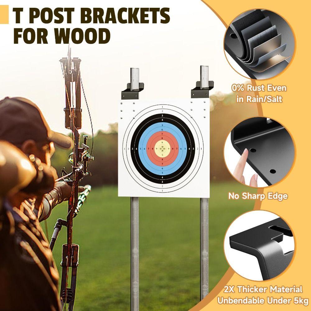 Sturdy 3 Inch T-Post Mounting Bracket Sleek and Minimalist Design Iron Vertical Mounting Bracket Weather Resistant Convenient