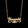 Atoztide Personalized Custom Name Necklace Stainless Steel for Women Men Heart Crown Pendant Link Chain Birthday Jewelry Gift