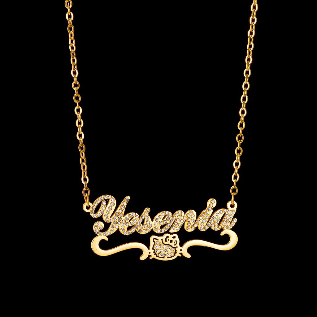 Atoztide Personalized Custom Name Necklace Stainless Steel for Women Men Heart Crown Pendant Link Chain Birthday Jewelry Gift
