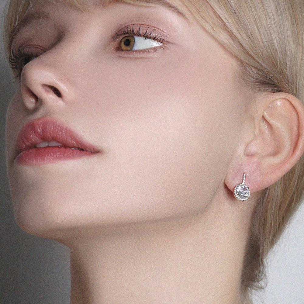 14K G.F. Bold One Stone Earrings Ea0941