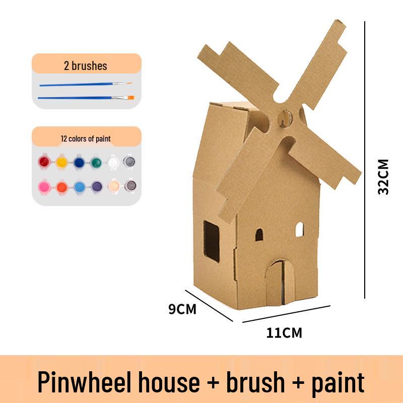 Children s DIY Cardboard Cabin Kit: Second Grade Science Project Villa