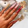 Europa, América Nova Moda de Nail Art de Natal Listra Fosca Floco de Neve Francês Glitter Unha de Longa Duração