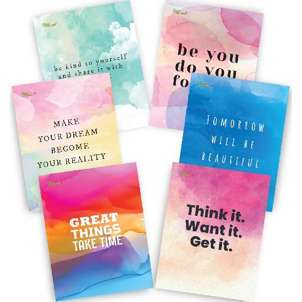 New Generation - Gold Marble Geometric - 2 Pocket Letter Size Folders (6 Pack), Assorted Designs, Heavy Duty & Glossy Laminated