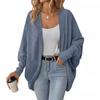 Autumn and Winter Fashionable Bat Sleeve Cardigan Loose Knitted Jacket