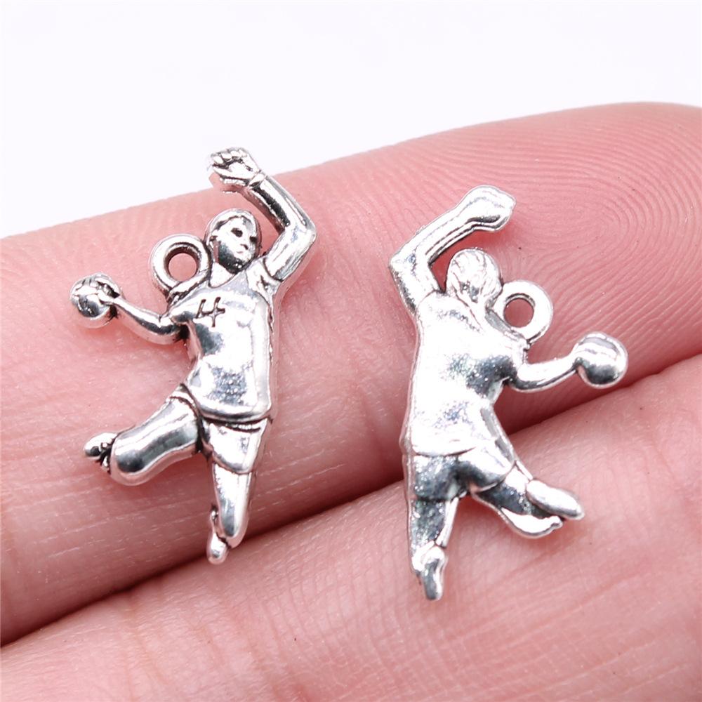 10pcs Basketball Charms Antique Silver Color Basketball Pendant Charms Basketball Charms For Jewelry Making DIY Craft