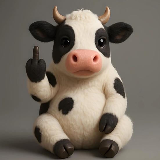 Flip-off Animal Decoration Plush Sassy Hippo Ornament Highland Cow Panda