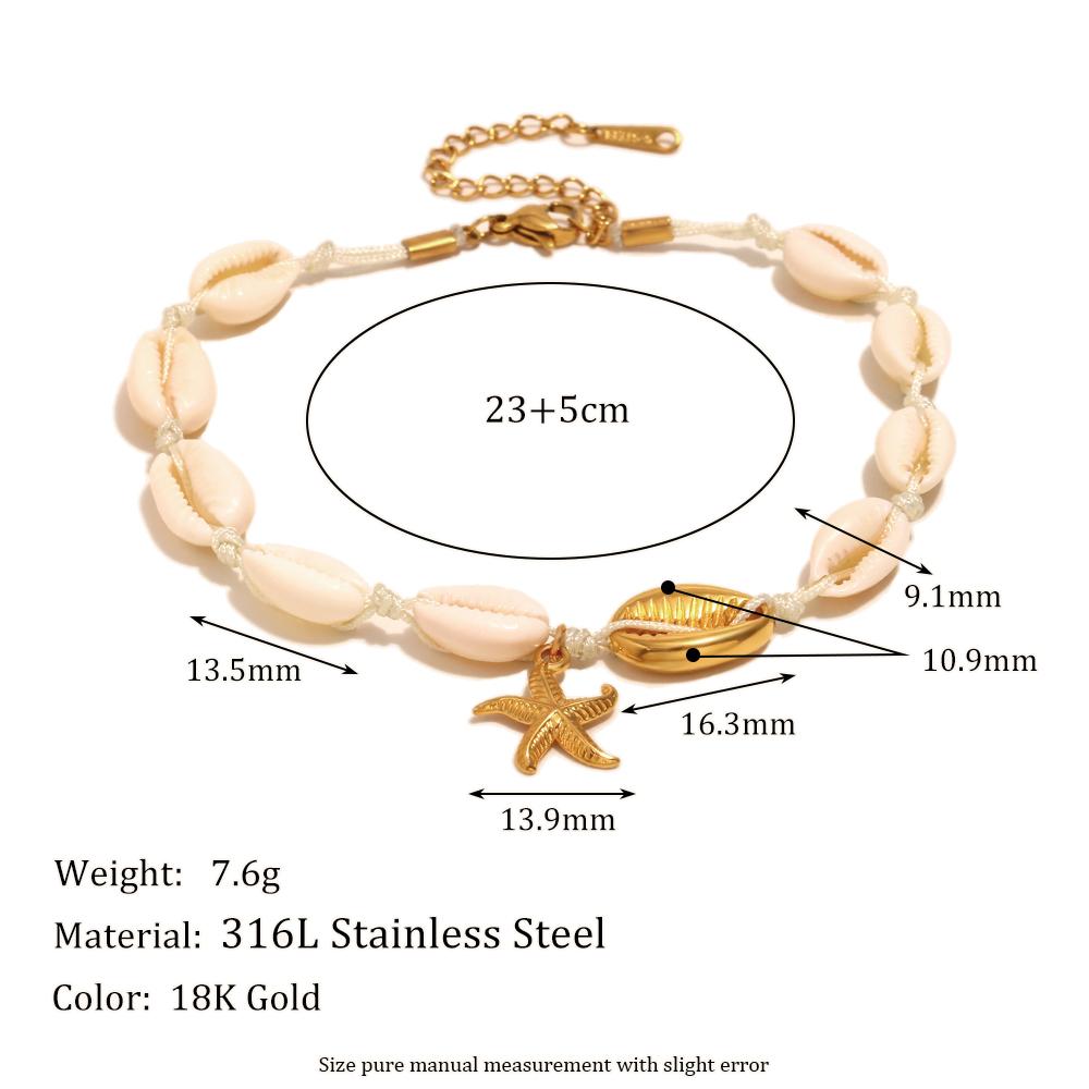 

MamacitaSlay 18K Gold Plated 316 Stainless Steel Starfish Shell Coach Exclusive Party Waterproof Jewelry Women s Elegant Gift