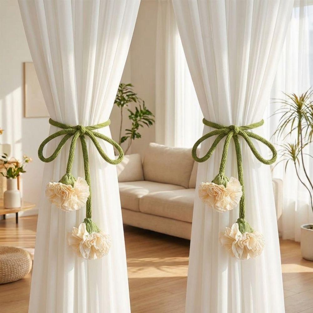 Beautifully Flowers Curtain Straps Decorative Carnation Curtain Tie Rope  Home Decorations